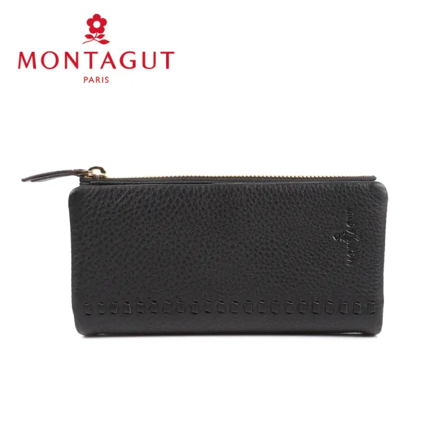 【MONTAGUT 夢特嬌】頭層牛皮真皮 長夾(12卡2照4夾2零)