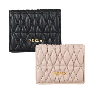 【FURLA】FURLA COMETA BIFOLD 金字LOGO牛皮4卡釦式短夾(兩色)