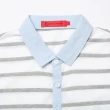 【ROBERTA 諾貝達】台灣製 橫條紋 修身休閒短袖POLO棉衫(白色)