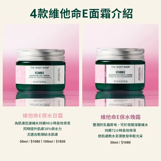 【THE BODY SHOP 美體小舖】維他命E保水晚霜-50ML(乳霜/保水/保濕)
