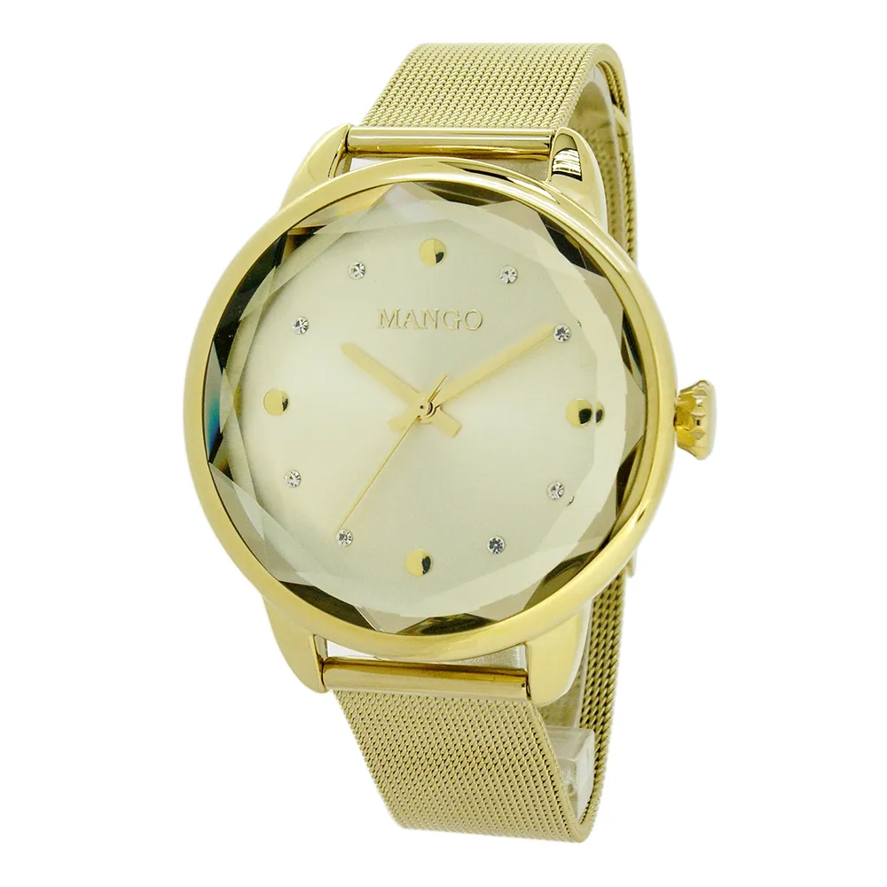 【MANGO】閃耀都會不鏽鋼米蘭帶腕錶-MA6710L-13K(香檳金/38mm)