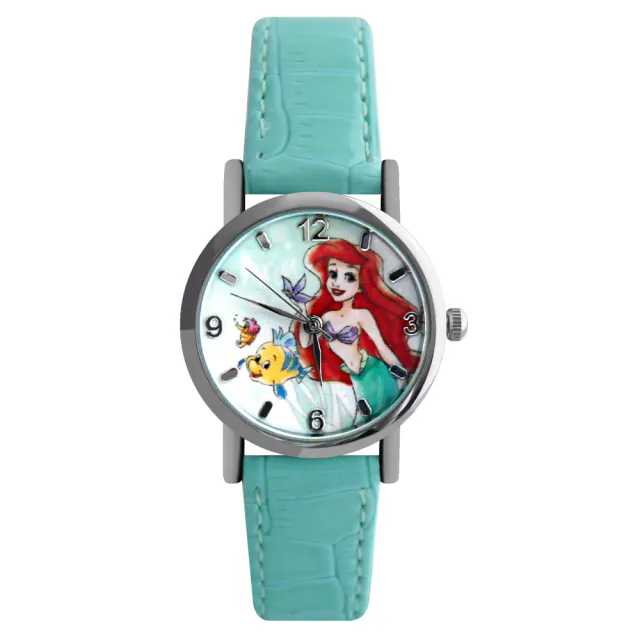 【Disney 迪士尼】公主系列與可愛小熊維尼亮彩壓紋皮帶錶