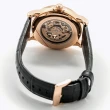 【EMPORIO ARMANI】公司貨 亞曼尼 極致榮耀鏤空皮革機械腕錶/黑x白面(AR60007)