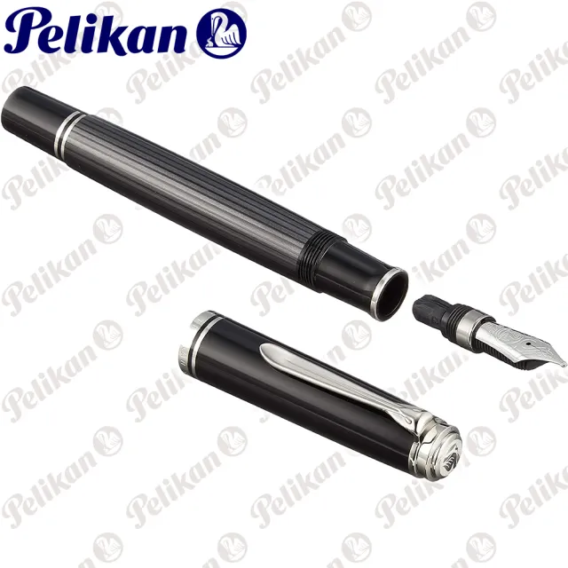 【Pelikan】百利金 M805 限量煤灰條紋鋼筆(送原廠4001大瓶裝墨水)