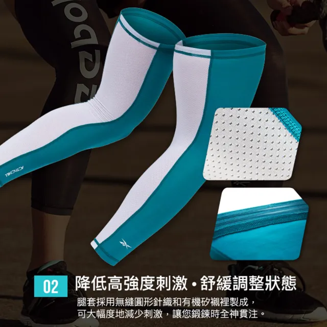 【REEBOK】溫控修復訓練腿套-湖水綠(S-L)