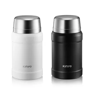【KINYO】316不鏽鋼真空燜燒罐 800ml(附不鏽鋼湯匙 杯蓋碗 雙層保溫袋 KIM-48)
