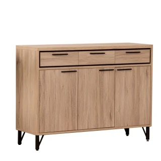 【WAKUHOME 瓦酷家具】Ryan 輕工業風白橡木 4尺餐櫃B001-K307