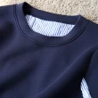【初色】休閒條紋拼接上衣女上衣-藏藍色-97341(M-2XL可選)