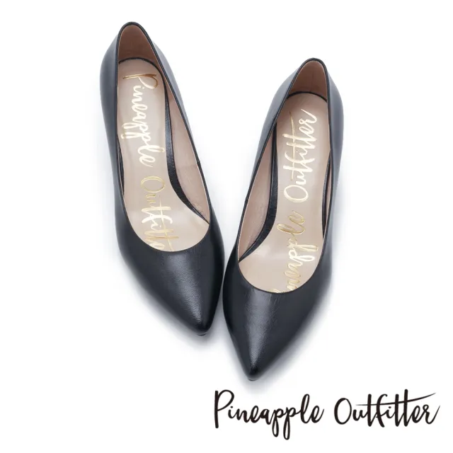 【Pineapple Outfitter】簡約風尚 素面尖頭中跟鞋(黑色)