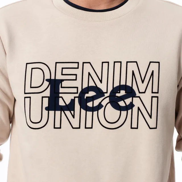 【Lee】男裝 厚T / DENIM UNION 淺卡其 標準版型(LL20029697W)