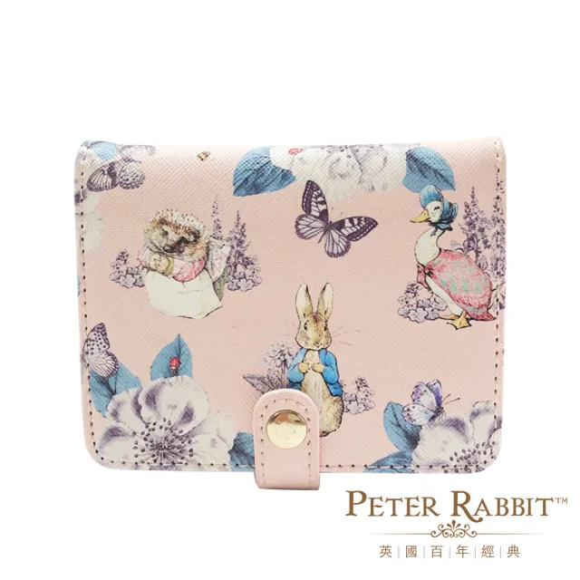【PETER RABBIT 比得兔】Peter Rabbit 比得兔|英國正版授權|山茶花粉色多功能卡片夾
