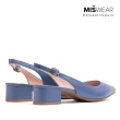 【MISWEAR】女-跟鞋-PATRICIA MILLER 真皮尖頭後空低跟鞋-天空藍
