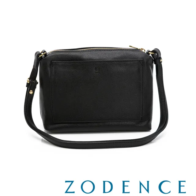 【ZODENCE 佐登司】RELAX系列進口彩色牛皮斜背包-大(黑)