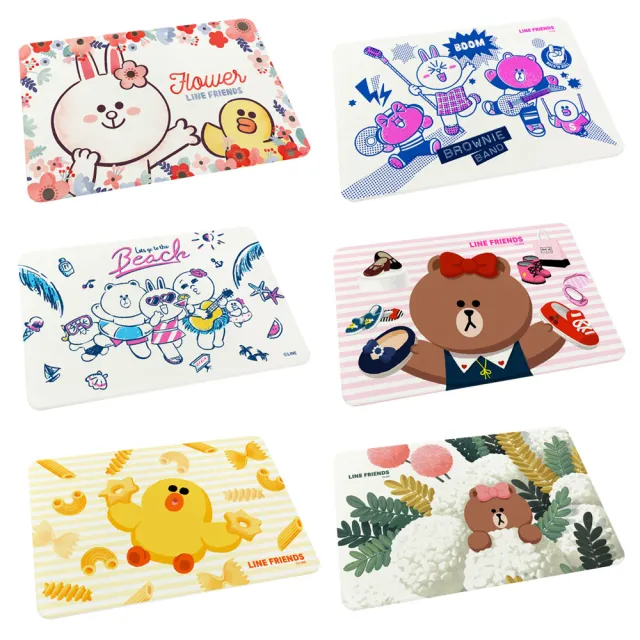 【收納王妃】LINE FRIENDS 熊大莎莉珪藻土杯墊2入組 矽藻土 硅藻土(10x10cm)