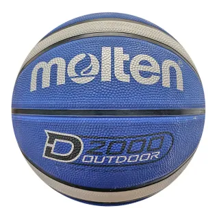 【MOLTEN】Molten 籃球 7號 男子 室外 大學 橡膠 深溝 12片貼 彈力 韌性 抓感 藍灰(B7D2005-BH)