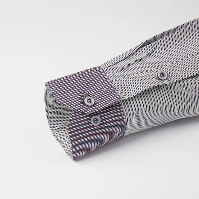 【ROBERTA 諾貝達】台灣製  進口素材 清新簡約 純棉長袖襯衫(紫灰)