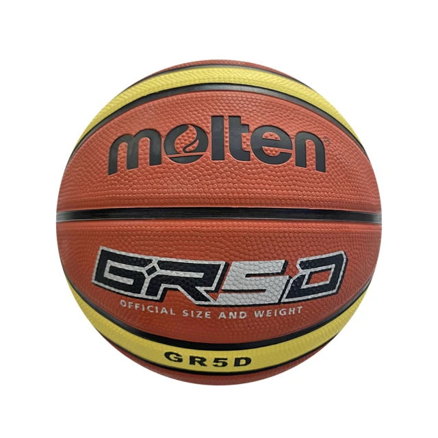 【MOLTEN】Molten 籃球 5號 兒童 室外 小學 彈力 耐用 橡膠 深溝 12片貼 棕黃(BGR5D-YBW)
