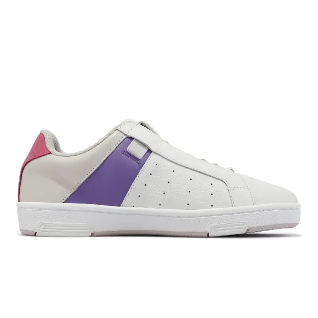 【ROYAL Elastics】休閒鞋 Icon 女鞋 白 紫 粉紅 回彈 真皮 無鞋帶款 小白鞋(91932061)