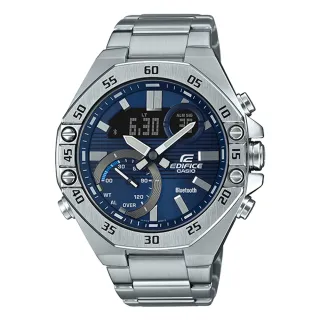 【CASIO 卡西歐】EDIFICE 藍牙智慧錶款 手機藍牙連線功能 男錶 不鏽鋼錶帶 防水100米(ECB-10D-2A)