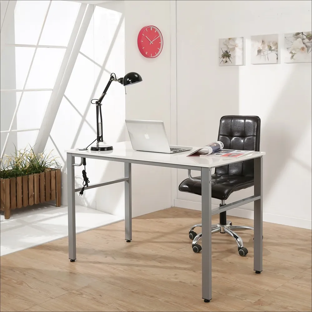 【BuyJM】低甲醛木紋白120公分穩重工作桌/電腦桌
