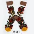 【OT SHOP】女款日系大地風格刺繡透膚絲襪 中筒襪 M1078(法式風格 森林系 設計款 襪子)