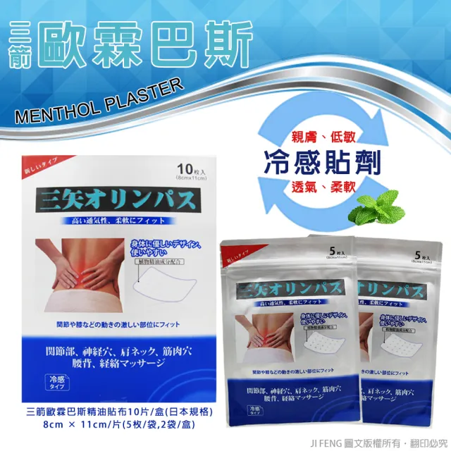 【金牌】三箭歐霖巴斯精油貼布-日規盒裝(10入)