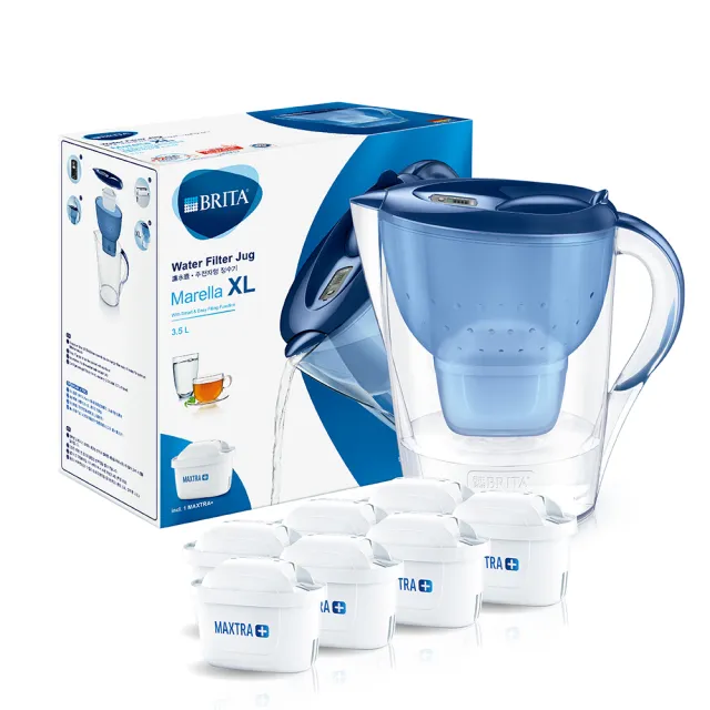 【BRITA】官方直營 Marella 3.5L馬利拉濾水壺+6入全效型濾芯(共7芯)