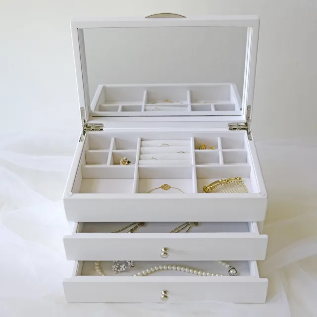 【Ms. box 箱子小姐】英國MELE&CO頂級白色木製珠寶盒(飾品盒/珠寶盒/收納盒)