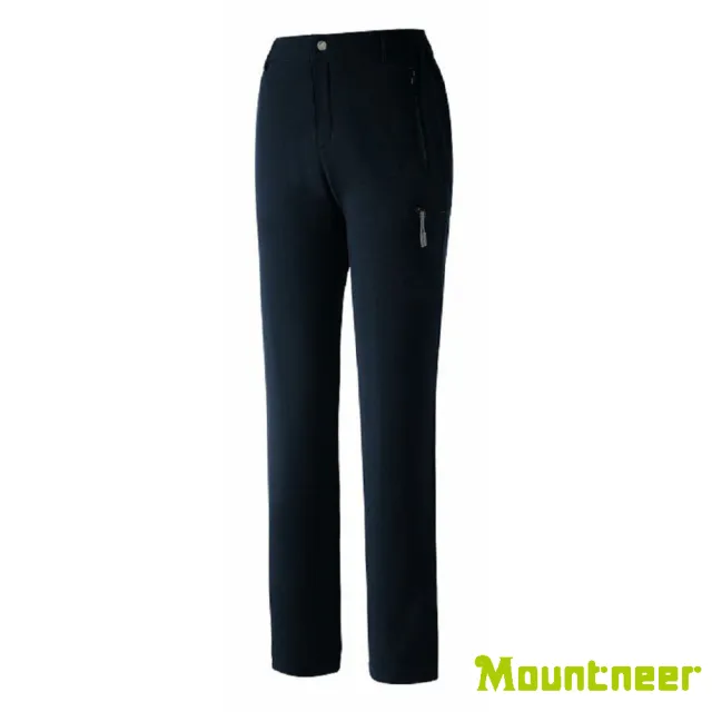 【Mountneer 山林】女 輕量防風SOFT SHELL窄管褲-鐵灰 32S10-16(透氣合身/機能/下著/運動休閒/刷毛長褲)