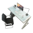 【Incare】簡約時尚Z型鋼化玻璃電腦桌書桌(120X60X75cm)