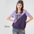 【Qiruo 奇若名品】春夏專櫃双紫色短袖上衣2121A 英文休閒旅遊款(胸)