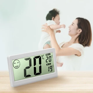 【Beroso 倍麗森】買一送一日式簡約超大螢幕溫濕度計BE-D00002-2PCS(冷氣房 嬰兒房 室內溫度計)