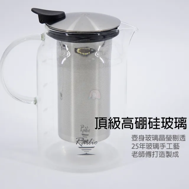 【Railio】摩登花茶耐熱玻璃壺(500ML)
