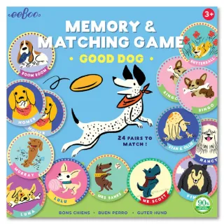 【美國 eeBoo 桌遊】Good Dog Memory Game(記憶遊戲桌遊  乖狗狗記憶遊戲)