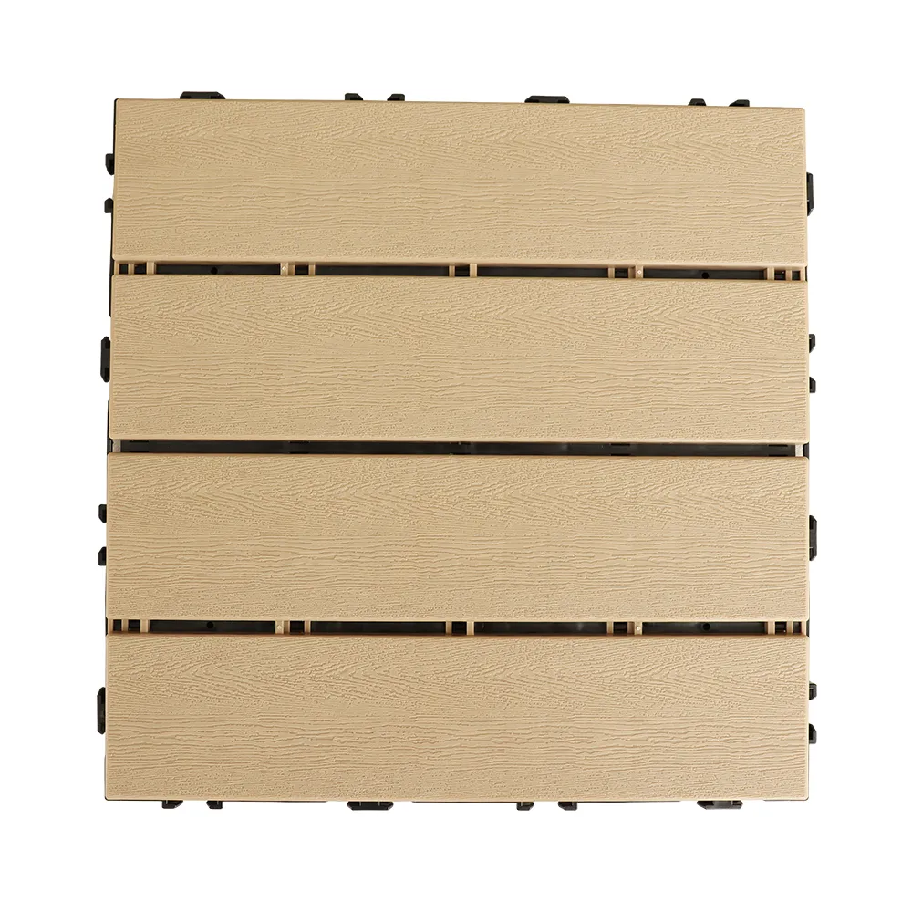 【AD 德瑞森】卡扣式塑木造型防滑板/止滑板/排水板(16片裝-適用0.4坪)
