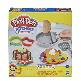 【PLAYDOH 培樂多】廚房系列-翻烤鬆餅無毒黏土遊戲組 F1279(廚房玩具組/扮家家酒玩具/男孩女孩禮物)
