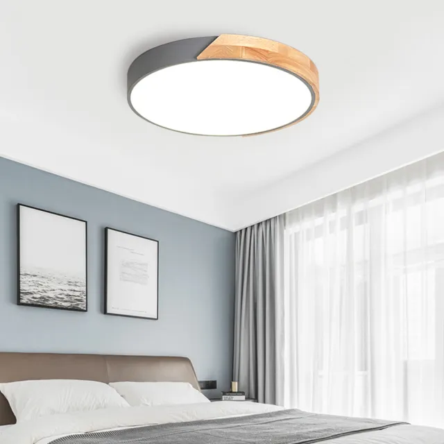 【光之饗宴】LED 70W 木紋-灰/調光調色吸頂燈(附遙控器)