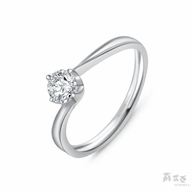 【SOPHIA 蘇菲亞珠寶】GIA 30分 D/SI1 18K金  對角四爪 鑽石戒指