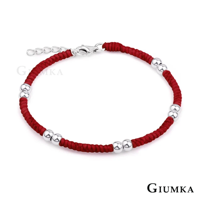 【GIUMKA】純銀手鍊．五路財神．蠶絲蠟繩．紅色(開運禮物)