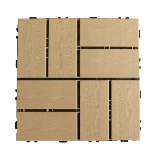 【AD 德瑞森】四格卡扣式塑木造型防滑板/止滑板/排水板(16片裝-適用0.4坪)