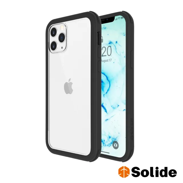 【SOLiDE】iPhone 12 Pro Max 維納斯 軍規抗菌防摔手機殼-極致黑(99%抗菌)