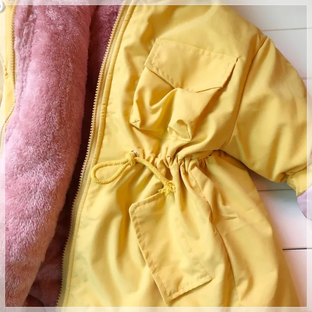 【橘魔法】女童厚外套 內刷毛加絨保暖大衣(毛可拆 大童   兒童 童裝 女童 大童 保暖)