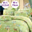 【Comfortsleep】100%天然棉歐式薄枕頭套2入(綠野仙蹤)