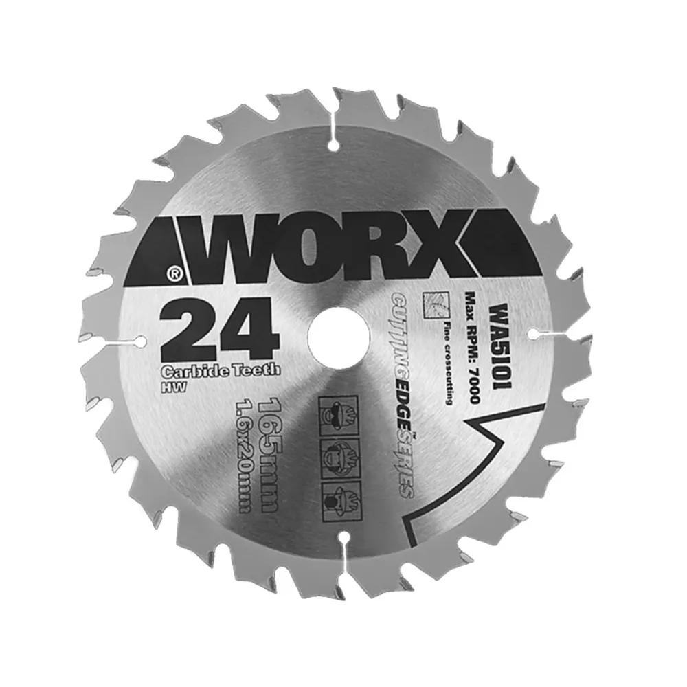 【WORX 威克士】165mm TCT 24T 木工圓鋸鋸片(WA5101)