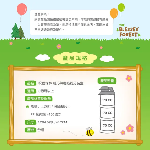 【莫菲思】晉怡 MIT嬰兒寶寶外出輕巧掀蓋三格分裝奶粉盒(奶粉罐/三色可選)