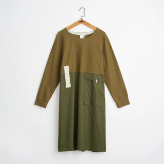 【gozo】大口袋造型拼接洋裝(兩色)