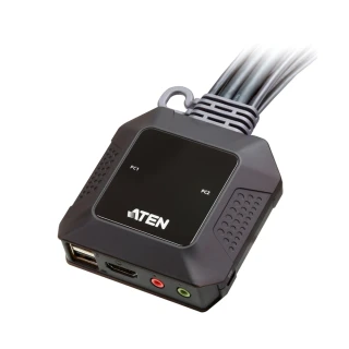 【ATEN】2埠USB 4K HDMI帶線式KVM多電腦切換器(CS22H)