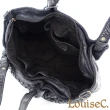 【LouiseC.】Tree House 義大利水染牛皮手工編織大Tote肩背斜背包-黑色-抓褶設計(YS28487-05)