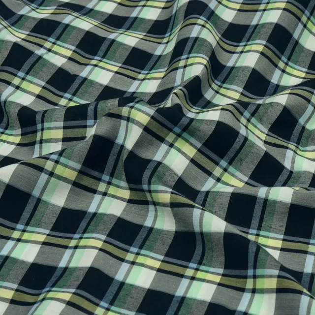 【ROBERTA 諾貝達】進口素材 台灣製 方格品味 休閒長袖襯衫(黑綠)