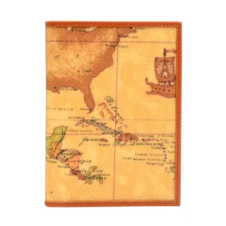 【Alviero Martini】義大利地圖包 5卡護照夾(地圖黃)